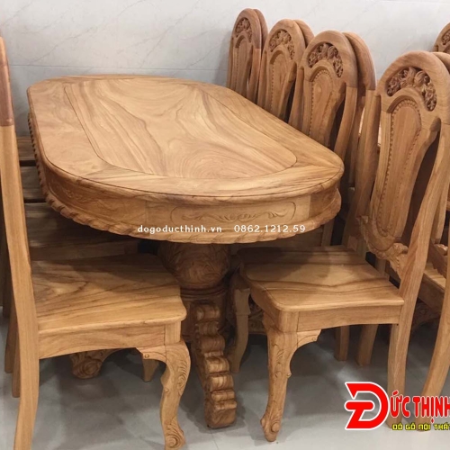 Tại Sao Nên Chọn Bàn Ăn Gỗ Đỏ Oval 8 Ghế?
