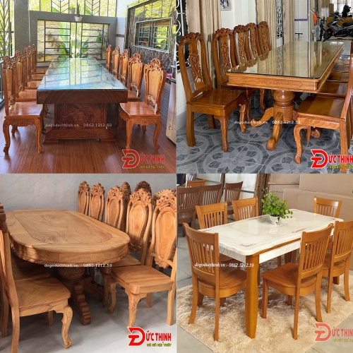 Bộ sưu tập bàn ăn gỗ tự nhiên cao cấp - Đồ gỗ Đức Thịnh