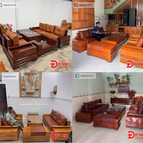 Tổng hợp các màu của SOFA GỖ SỒI NGA – MẪU ĐỐI CHÂN PHÁO – CÓ NỆM