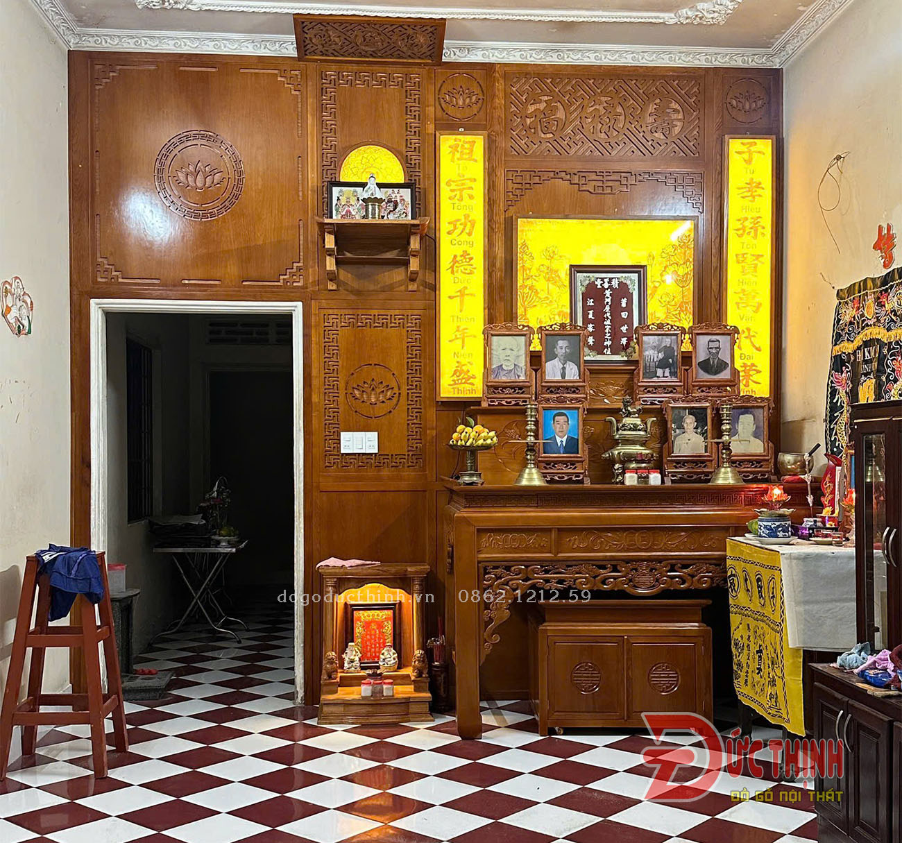 Thi công trọn gói không gian phòng thờ cho chị Thu ở Phước Hải