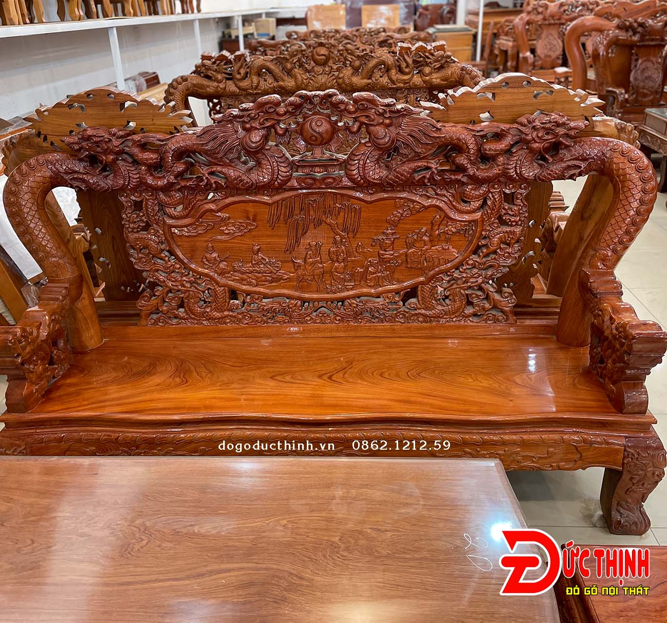 Salon Hương đá - Rồng bát tiên - Tay nghê - cột 12 - 6 món