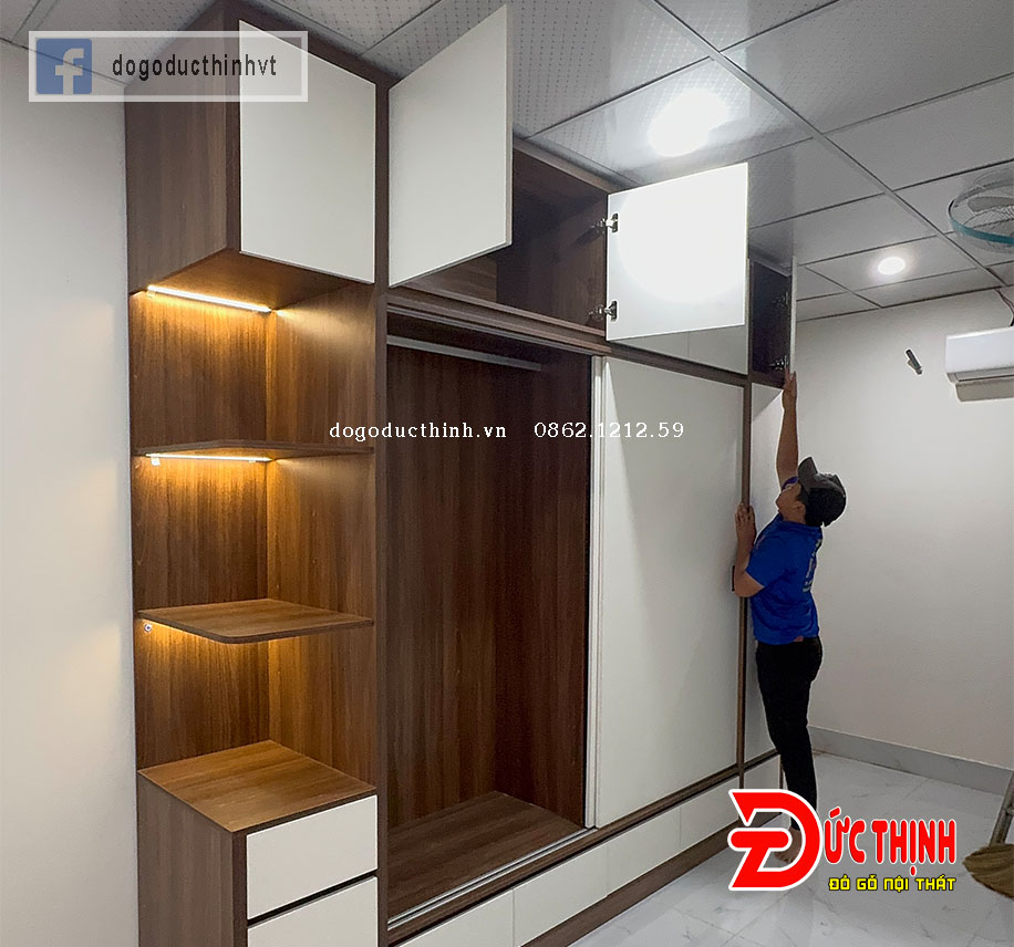 Tủ quần áo gỗ công nghiệp hiện đại tại xã Long Hải