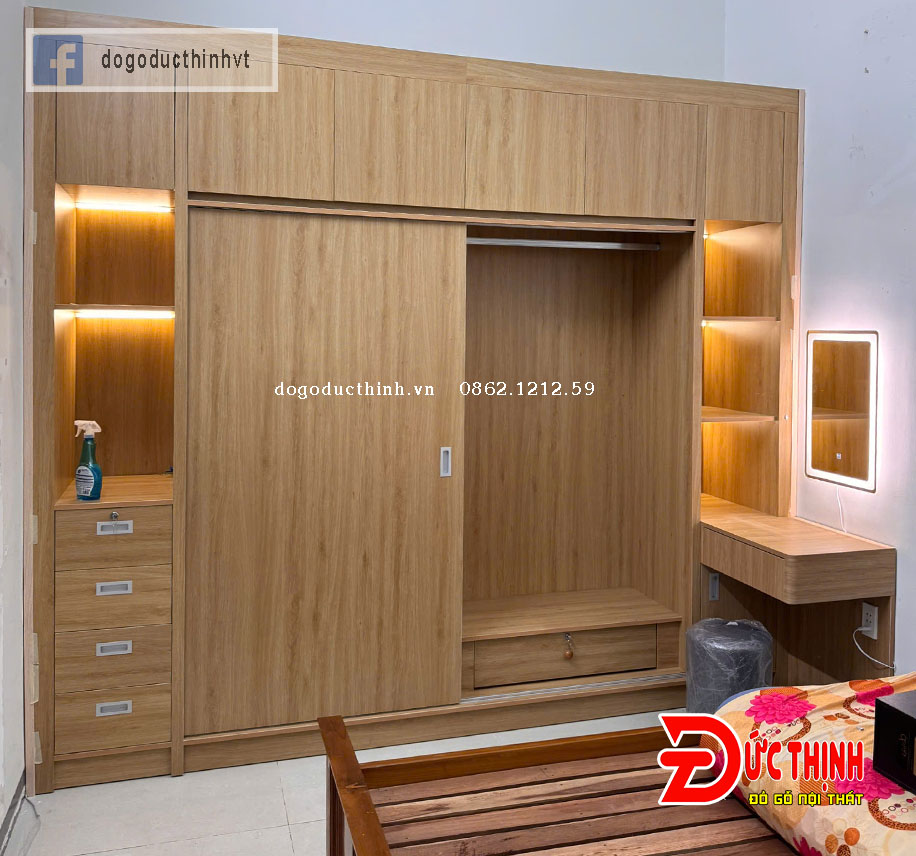 Tủ quần áo gỗ công nghiệp hiện đại tại xã Long Hải