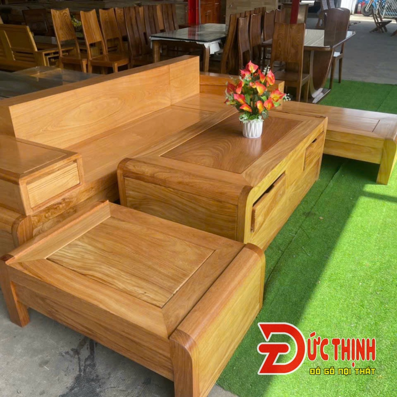 SOFA GỖ ĐỎ - GÓC CHỮ L 