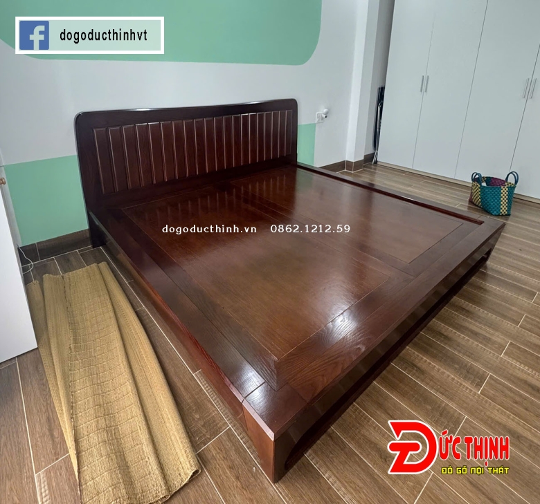 GIƯỜNG NGỦ ZITO KIỂU NHẬT – GỖ SỒI NGA - LAU MÀU GỖ ÓC CHÓ