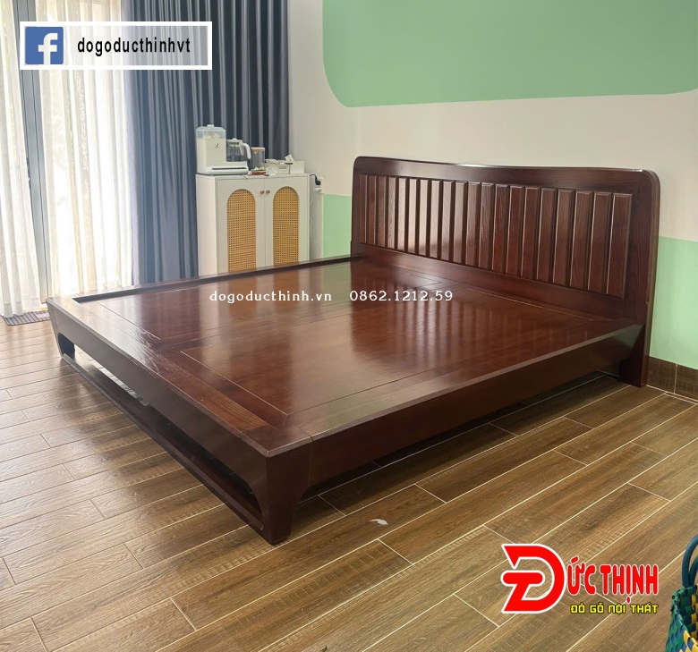 GIƯỜNG NGỦ ZITO KIỂU NHẬT – GỖ SỒI NGA - LAU MÀU GỖ ÓC CHÓ