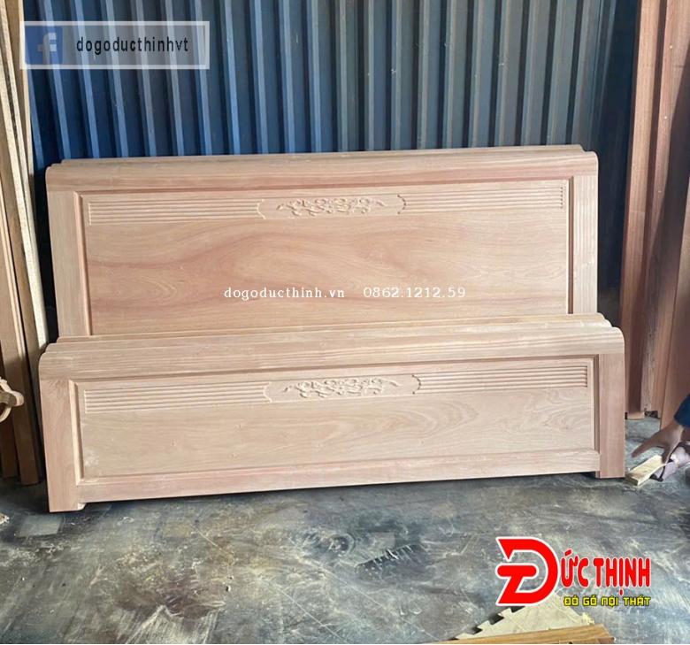 Giường ngủ hiện đại gỗ lát - vạt phản nan