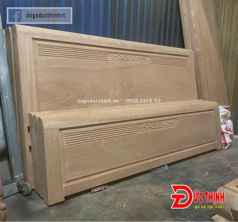 Giường ngủ hiện đại gỗ lát - vạt phản nan