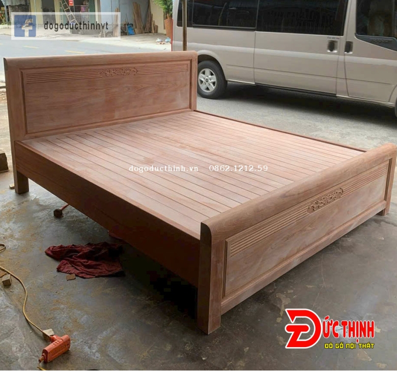 Giường ngủ hiện đại gỗ lát - vạt phản nan
