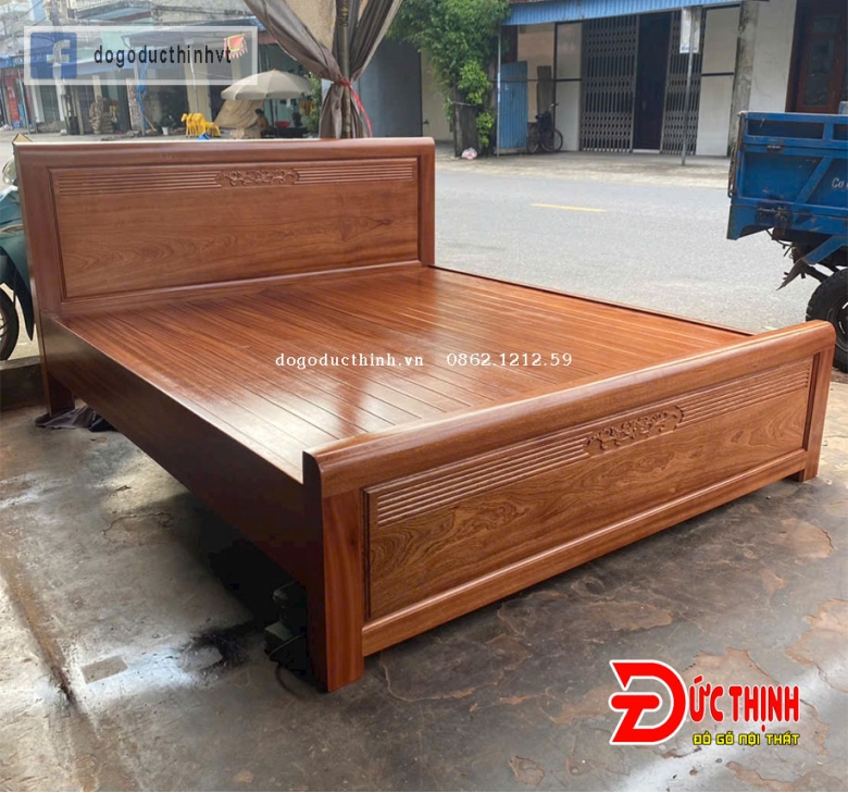 Giường ngủ hiện đại gỗ lát - vạt phản nan
