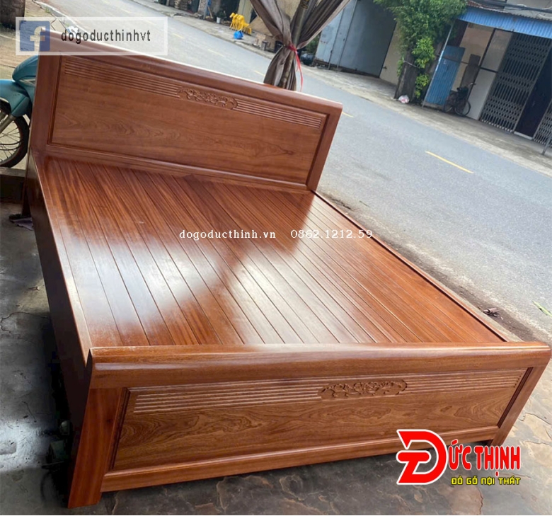 Giường ngủ hiện đại gỗ lát - vạt phản nan