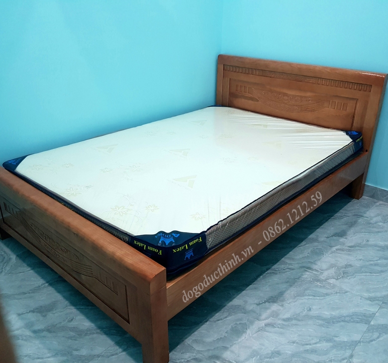 Giường gỗ sồi màu - 140cm