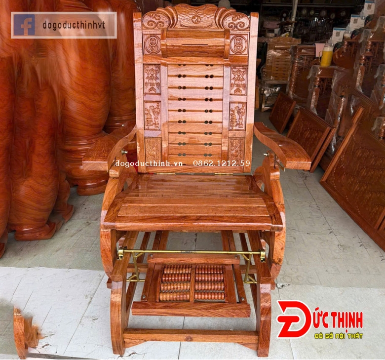 Ghế thư giãn massage gỗ hương đá