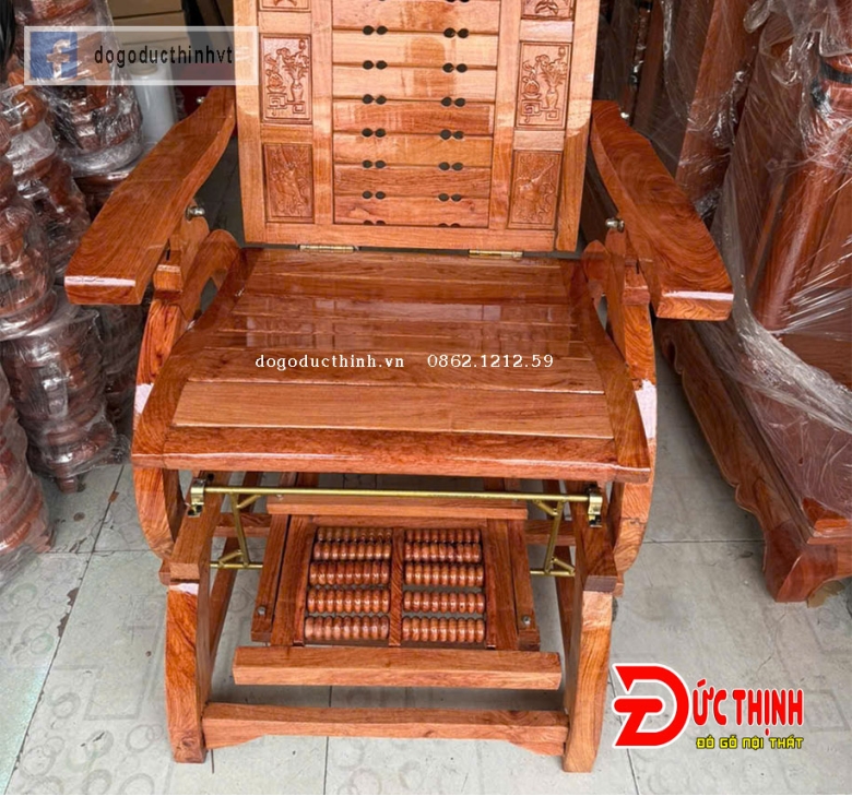 Ghế thư giãn massage gỗ hương đá