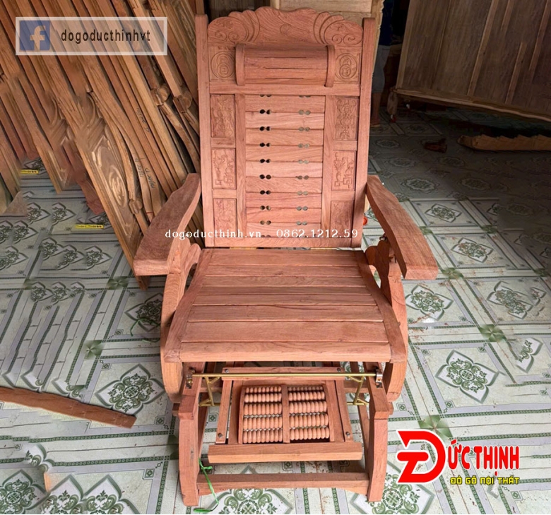 Ghế thư giãn massage gỗ hương đá
