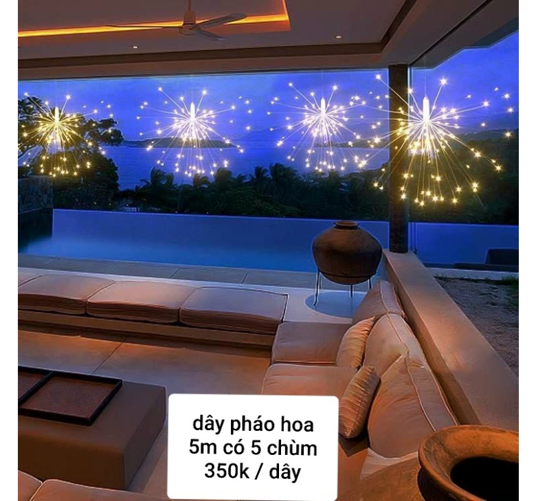 Dây pháo hoa 5m có 5 chùm