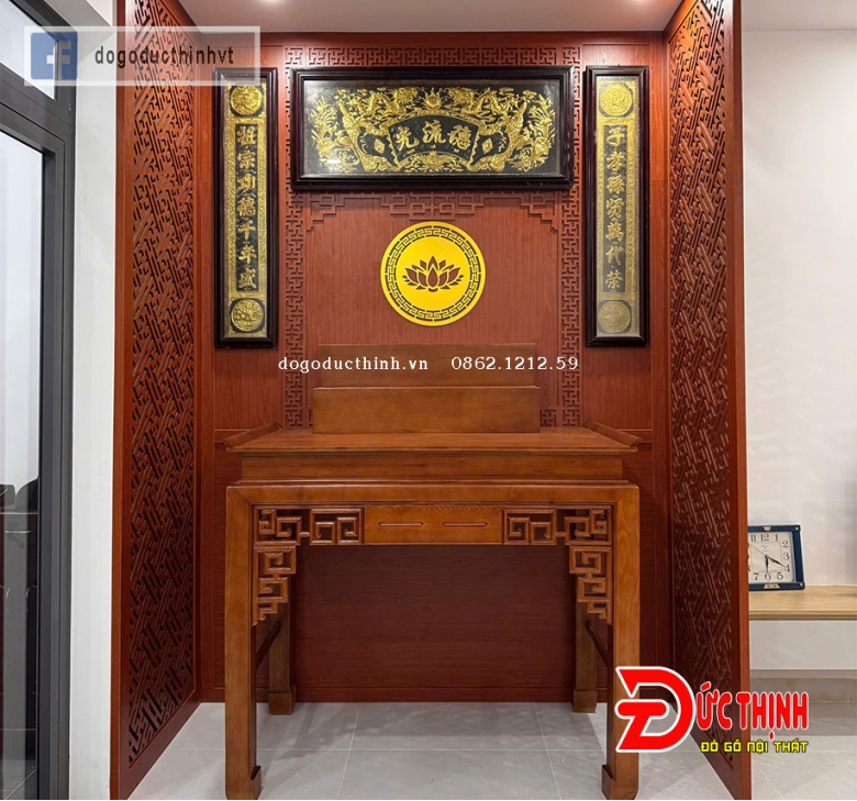 Bảng giá thi công vách phòng thờ gỗ công nghiệp MDF lõi xanh mới nhất 2026