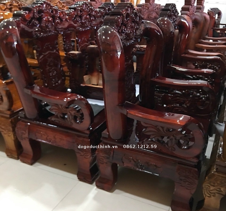 Salon gỗ tràm - Hoa lá tây - cột 12 - tay lá - 6 món