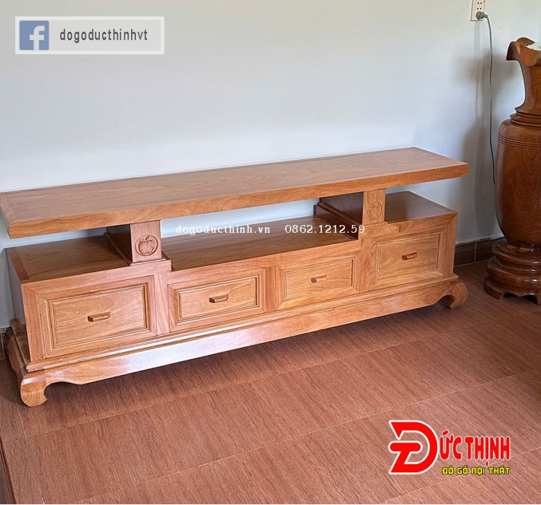 Tủ Tivi gỗ đỏ mẫu kiểu Nhật