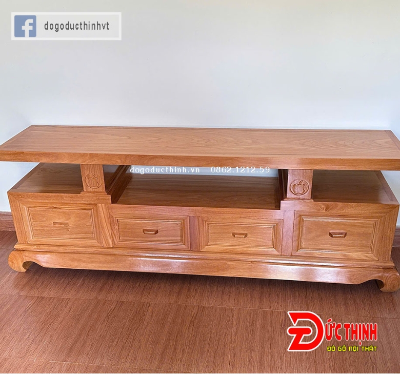 Tủ Tivi gỗ đỏ mẫu kiểu Nhật