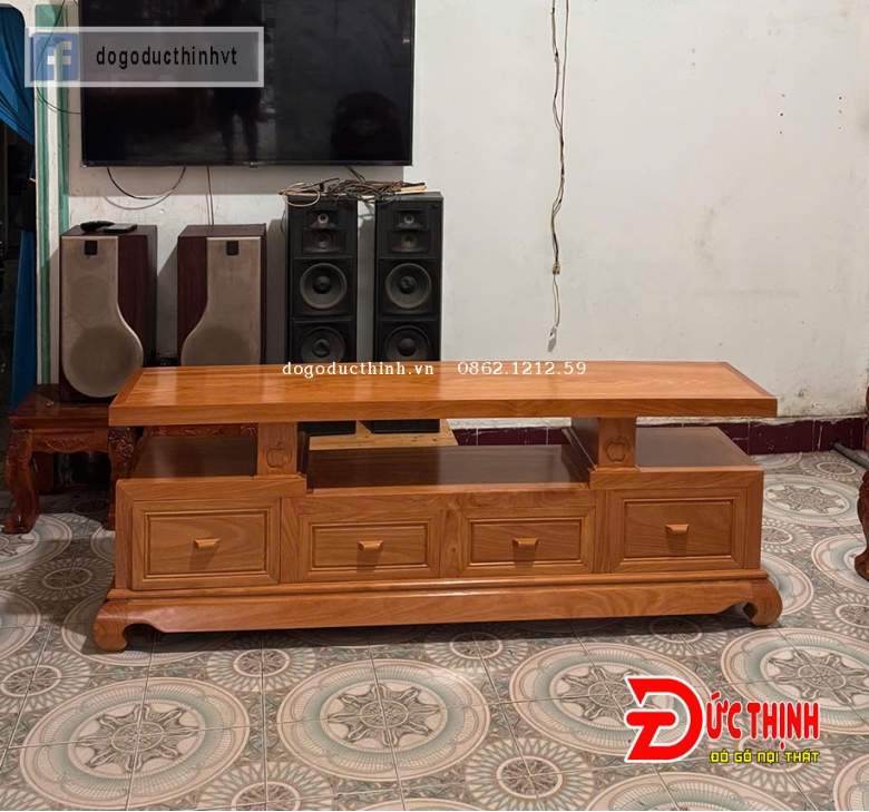 Tủ Tivi gỗ đỏ mẫu kiểu Nhật